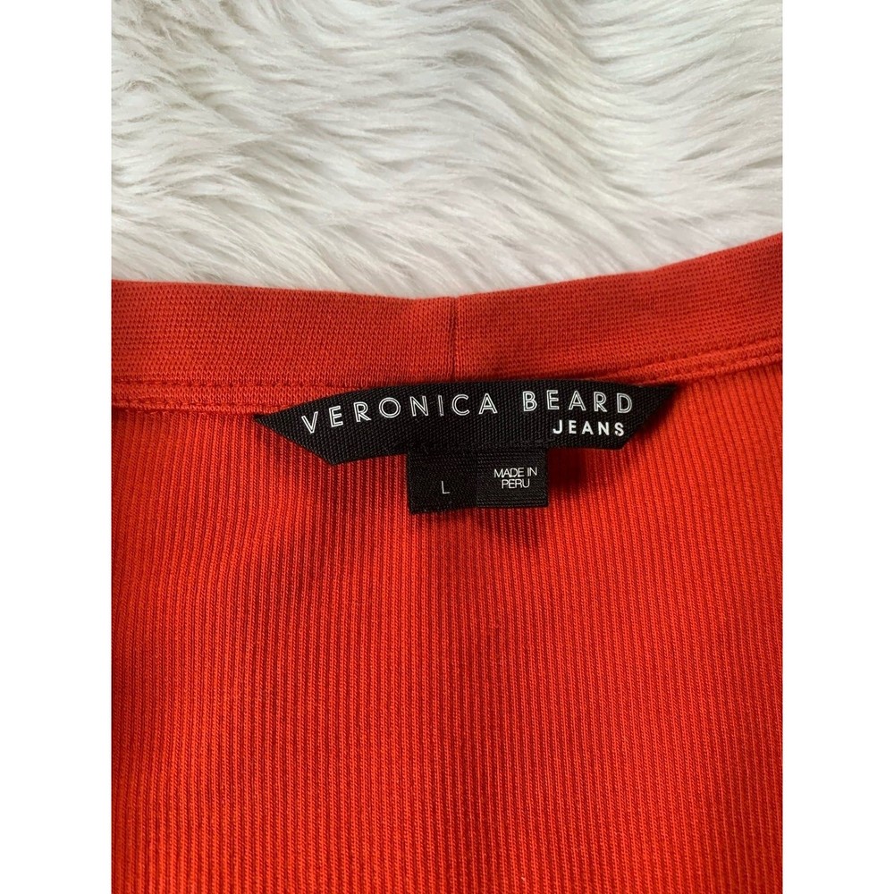 Veronica Beard Orange/Red Long Sleeve Top - Picture 4 of 6